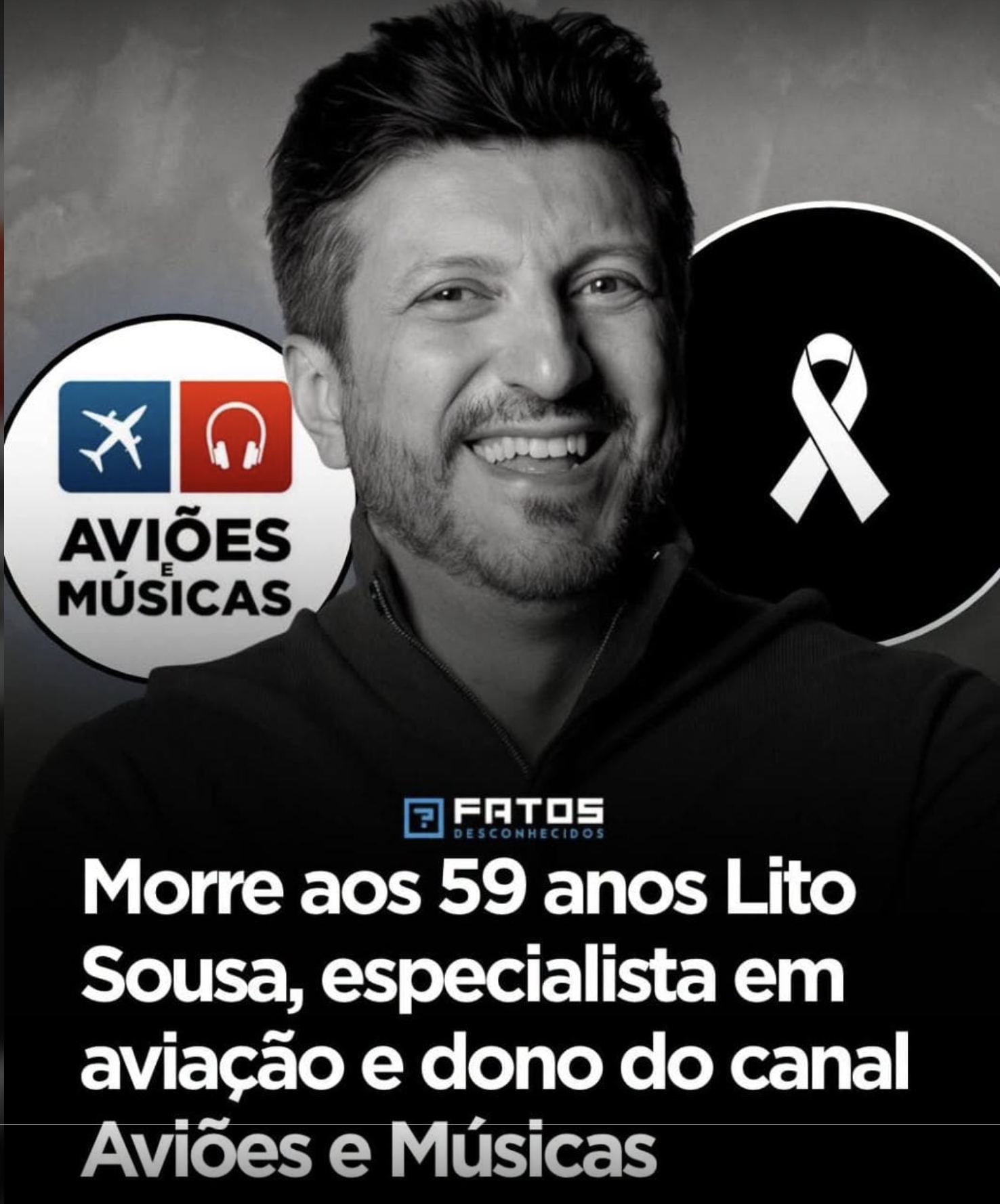 Lito Sousa, do canal Aviões e Músicas, morre aos 59 anos após doença rara